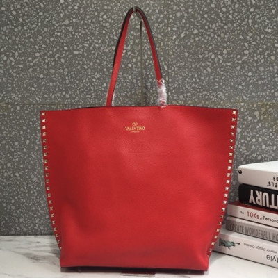 Valentino 2019 Leather Tote Shopper Bag,36CM - 발렌티노 2019 레더 토트 쇼퍼백,VTB0349,36CM,레드