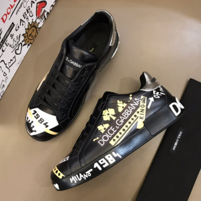 [최상급]Dolce&Gabbana 2019 Mens Calfskin Graffit Sneakers - 돌체앤가바나 남성 카프스킨 그래피티 스니커즈 Dol0193x.Size(240 - 275).블랙