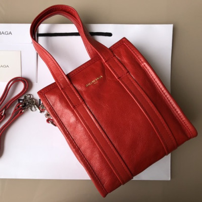 Balenciaga 2019 Bazar Leather Tote Shoulder Shopper Bag,20CM - 발렌시아가 2019 바자르 레더 남여공용 토트 숄더 쇼퍼백,BGB0096,20CM,레드