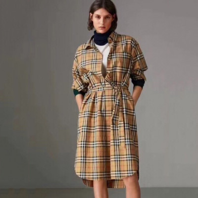 [유니크]Burberry 2019 Ladies Classic Modern Check Shirt - 버버리 여성 클래식 모던 체크 셔츠 Bur0713x.Size(s - 2xl).카멜