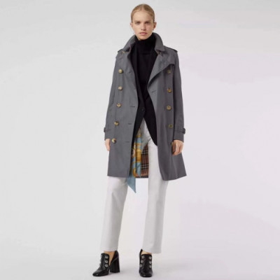 Burberry 2019 Ladies The Kensington Cotton Trench Coat - 버버리 여성 켄징턴 코튼 트렌치 코트 Bur0716x.Size(s - 2xl).블루