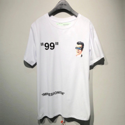 Off-white 2019 Mens Printing Crew - neck Cotton Short Sleeved Tshirt - 오프화이트 남성 프린팅 크루넥 코튼 반팔티 Off0066x.Size(xs - l).화이트