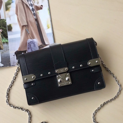 Louis Vuitton 2019 Epi Chain Shoulder Cross Bag,19cm - 루이비통 2019 에삐 체인 숄더 크로스백 LOUB1129 ,19cm,블랙