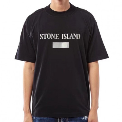 Stone Island 2019 Mens  Light Reflection Logo Cotton Short Sleeved Tshirt - 스톤아일랜드 남성 로고 코튼 반팔티 Sto0011x.Size(s - xl).네이비