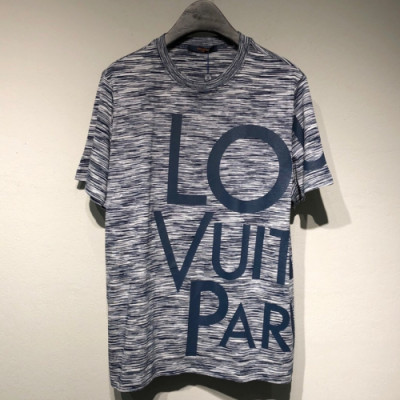 [매장판]Louis vuitton 2019 Mens Galaxy Logo Crew-neck Cotton Short Sleeved Tshirt - 루이비통 남성 로고 크루넥 코튼 반팔티 Lou01013x.Size(s - xl).네이비