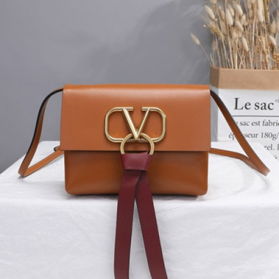 Valentino 2019 V-ring Leather Super Mini Shoudler Bag,18CM - 발렌티노 2019 브이링 여성용 레더 슈퍼 미니 숄더백 ,VTB0458,18CM,브라운