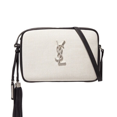 [실용성 갑]Saint Laurent 2019 Women Monogram Camera Shoulder Cross Bag,23CM - 입생로랑 2019 여성용 모노그램 카메라 숄더 크로스백 5817 , SLB0320, 23CM,연그레이+블랙