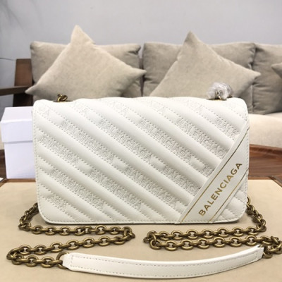 Balenciaga 2019 Leather Chain Shoulder Bag,22CM - 발렌시아가 2019 레더 체인 숄더백,BGB0258,22CM,화이트