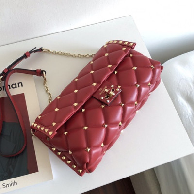 Valentino 2019 Leather Garavani CandyStud Chain Shoudler Bag,27CM - 발렌티노 2019 레더 가라바니 캔디스터드 체인 숄더백,VTB0487,27CM,레드