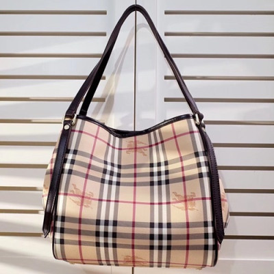 Burberry 2019 Tote Shoulder Shopper Bag, 26cm - 버버리 2019 토트 숄더 쇼퍼백,BURB0083,26cm,블랙+베이지