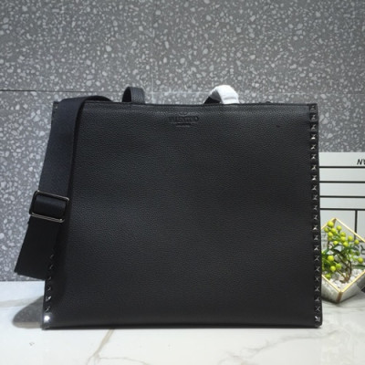 Valentino 2019 Leather Tote Shoudler Shopper Bag,40CM - 발렌티노 2019 레더 토트 숄더 쇼퍼백,VTB0494,40CM,블랙