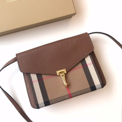 Burberry 2019 Leather House Check Cross Bag, 25cm - 버버리 2019 레더 하우스 체크 크로스백,BURB0096,25cm,브라운