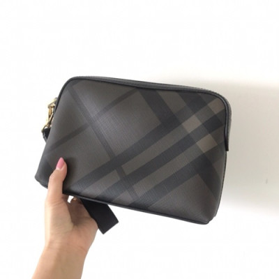 Burberry 2019 Leather Clutch Bag, 25cm - 버버리 2019 레더 남성용 클러치백 ,BURB0110,25cm,그레이