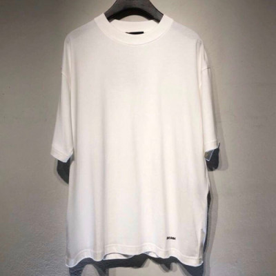 Balenciaga 2019 Mens Logo Oversize Cotton Short Sleeved Tshirt - 발렌시아가 남성 로고 코튼 반팔티 Bal0196x.Size(s - l).화이트