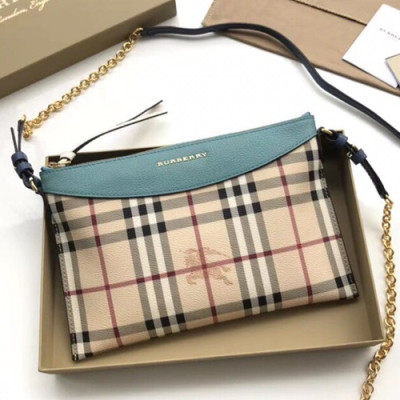 Burberry 2019 House Check Clutch Shoulder Cross Bag, 26cm - 버버리 2019 하우스 체크 여성용 클러치 숄더 크로스백 ,BURB0122,26cm,블루