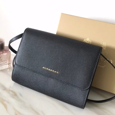 Burberry 2019 Leather Clutch Shoulder Cross Bag, 22cm - 버버리 2019 레더 여성용 클러치 숄더 크로스백 ,BURB0177,22cm,블랙