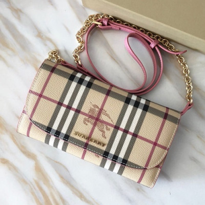 [파격세일]Burberry 2019 Wallet Clutch Chain Shoulder Cross Bag, 21cm - 버버리 2019 월릿 클러치 체인 숄더 크로스백 ,BURB0196,21cm,베이지+핑크