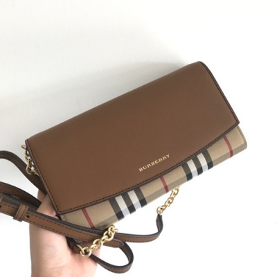 Burberry 2019 Wallet Clutch Chain Shoulder Cross Bag, 21cm - 버버리 2019 월릿 클러치 체인 숄더 크로스백 ,BURB0200,21cm,브라운