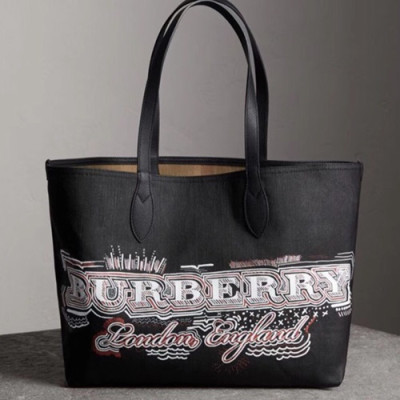 Burberry 2019 Reversible Tote Shoulder Shopper Bag, 54cm - 버버리 2019 리버서블 토트 숄더 쇼퍼백,BURB00243,54cm,블랙