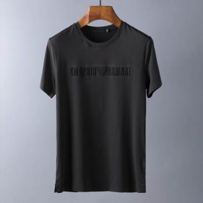 Emporio Armani 2019 Mens Logo Cotton Short Sleeved Tshirt - 알마니 남성 로고 코튼 반팔티 Arm0204x.Size(m - 3xl).블랙