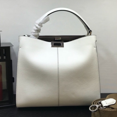 Fendi 2019 Leather Tote Bag ,30CM - 펜디 2019 레더 여성용 토트백  FENB0150,30CM,화이트