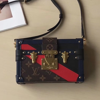 Louis Vuitton 2019 Petite Malle Shoulder Bag,18.5cm - 루이비통 2019 쁘띠뜨 말 숄더백 M51600,LOUB1254 ,18.5cm,브라운+블랙