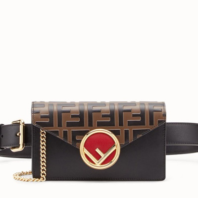 Fendi 2019 Leather Belt Bag Shoulder Bag, 17.5cm - 펜디 2019 레더 벨트백 숄더백,FENB0193,17.5cm,블랙