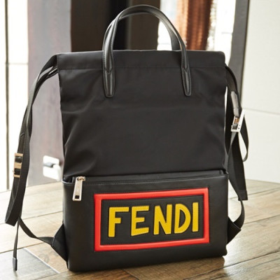 Fendi 2019 Nylon&Leather Back Pack ,42CM - 펜디 2019 나일론&레더 남성용 백팩  FENB0215,42CM,블랙