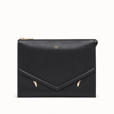 Fendi 2019 Leather Bag Bugs Clutch Bag ,25CM - 펜디 2019 레더 남여공용 백버그 클러치백 FENB0239,25CM,블랙