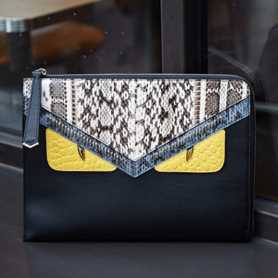 Fendi 2019 Leather Clutch Bag ,29.5CM - 펜디 2019 레더 남여공용 클러치백 FENB0256,29.5CM,블랙