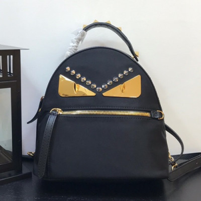 Fendi 2019 Nylon&Leather Bag Bugs Back Pack ,24.5/38CM - 펜디 2019 나일론&레더 남여공용 백버그 백팩  FENB0281,24.5/38CM,블랙