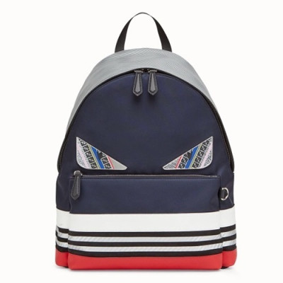 Fendi 2019 Nylon&Leather Bag Bugs Back Pack ,38CM - 펜디 2019 나일론&레더 남여공용 백버그 백팩  FENB0310,38CM,네이비