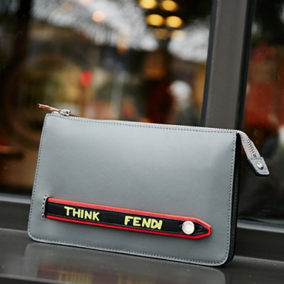 Fendi 2019 Leather Clutch Bag ,24CM - 펜디 2019 레더 남여공용 클러치백 FENB0348,24CM,그레이