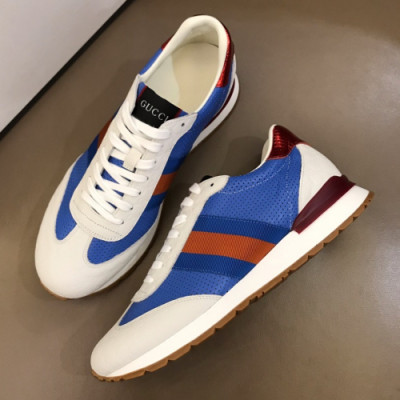 [클래식]Gucci 2019 Mens Ace Leather Sneakers - 구찌 남성 에이스 레더 스니커즈 Guc01084x.Size(240 - 270).블루