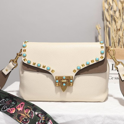 Valentino 2019 Leather Shoudler Bag,23CM - 발렌티노 2019 여성용 레더 숄더백 ,VTB0502,23CM,화이트