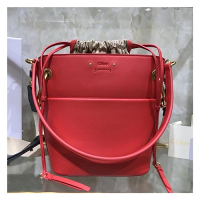 Chole 2019 Roy Leather Bucket Tote Shoulder Bag, 20/23cm -  끌로에 2019 로이 레더 버킷 토트 숄더백,CLB0011,20/23cm,레드