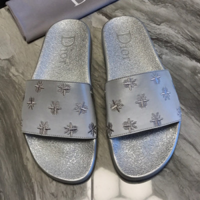 [여름추천템]Dior 2019 Mens Initial Logo Leather Slipper - 디올 남성 이니셜 로고 레더 슬리퍼 Dio0254x.Size(240 - 270).그레이