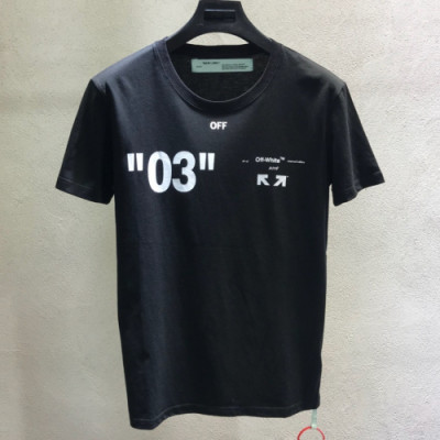 Off-white 2019 Mm/Wm Printing Logo Crew - neck Cotton Short Sleeved Tshirt - 오프화이트 남자 프린팅 로고 크루넥 코튼 반팔티 Off0078x.Size(xxs - m).블랙