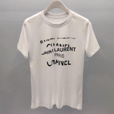 Chanel 2019 Mens Logo Printing Crew-neck Cotton Short Sleeved Tshirt - 샤넬 남성 로고 프린팅 크루넥 코튼 반팔티 Cnl0434x.Size(m - 3xl).화이트