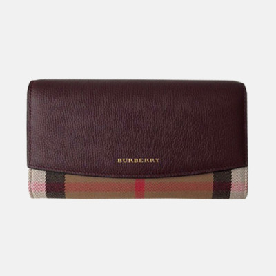 Burberry 2019 Banner Leather Wallet - 버버리 배너 레더 장지갑 BURW0013.Size(19CM).와인