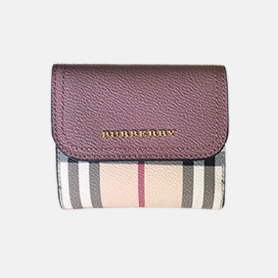 Burberry 2019 Leather Wallet - 버버리 레더 반지갑 BURW0019.Size(11CM).연핑크