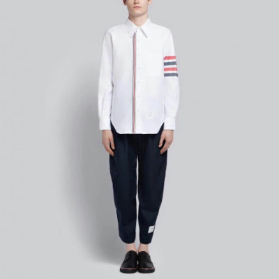 [클래식]Thom Browne 2019 Mens Strap Zip-up Cotton Tshirt - 톰브라운 남성 스트랩 집업 코튼 셔츠 Tho0076x.Size(s- xl).화이트