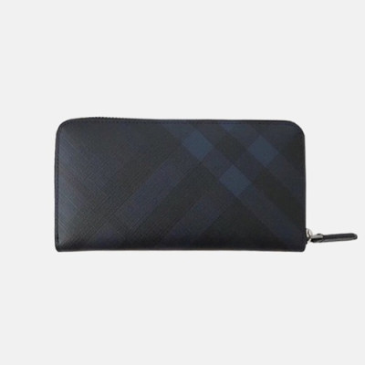 Burberry 2019 PVC Zip Round Wallet - 버버리 남성용 PVC 지퍼 라운드 장지갑 BURW0047.Size(19CM).네이비체크