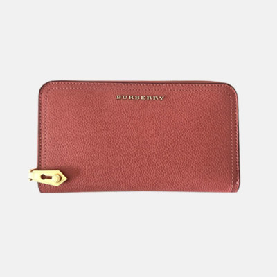 Burberry 2019 Leather Milton Zip Round Wallet - 버버리 여성용 레더 밀턴 지퍼 라운드 장지갑 BURW0072.Size(19.5CM).코랄핑크