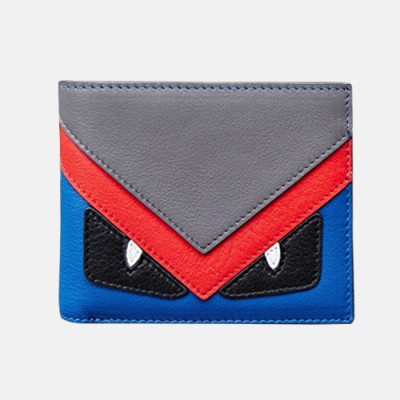 Fendi 2019 Leather Wallet - 펜디 남여공용 레더 반지갑 FENW0006.Size(11.5cm).블루