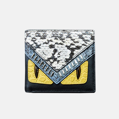 Fendi 2019 Leather Wallet - 펜디 남여공용 레더 반지갑 FENW0066.Size(11.5cm).블랙