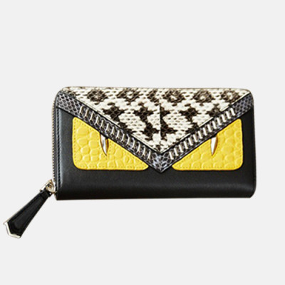 Fendi 2019 Leather Zip Round Wallet - 펜디 남여공용 레더 지퍼 라운드 장지갑 FENW0067.Size(19cm).블랙