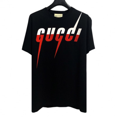 [매장판특가]Gucci 2019 Mm/Wm Logo Cotton Short Sleeved Clothes - 구찌 남자 로고 코튼 반팔티 Guc01139x.Size(xs - l).블랙