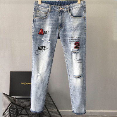 Off white 2019 Mens Logo Denim Pants - 오프화이트 남성 로고 데님 팬츠 Off0091x.Size(29 - 36).블루