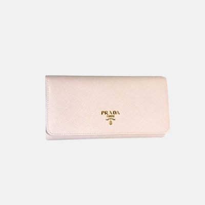 [매장판]Prada 2019 Saffiano Wallet 1MH132 - 프라다 사피아노 여성용 장지갑 PRAW0030.19CM.인디핑크